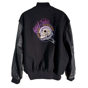 Pete & Jakes Bare Bones Hot Rod Parts Men's Jacket Leather Sleeves XXL Hollaway